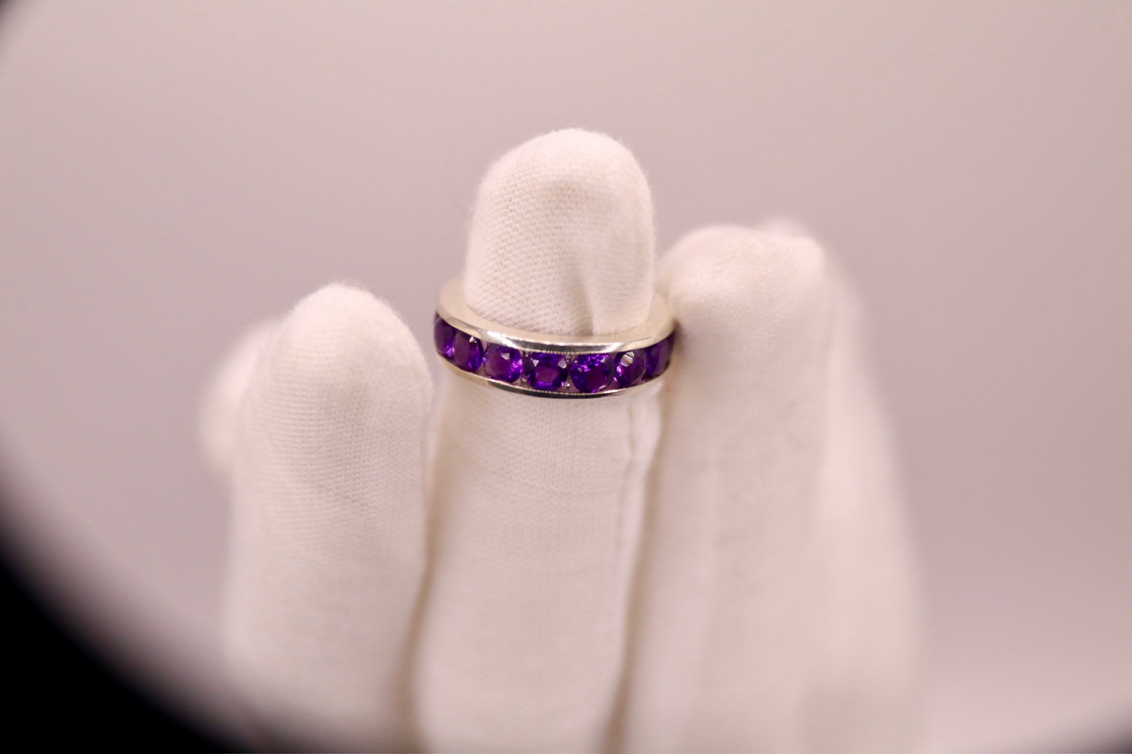 Natural Amethyst Eternity Band – Image 1