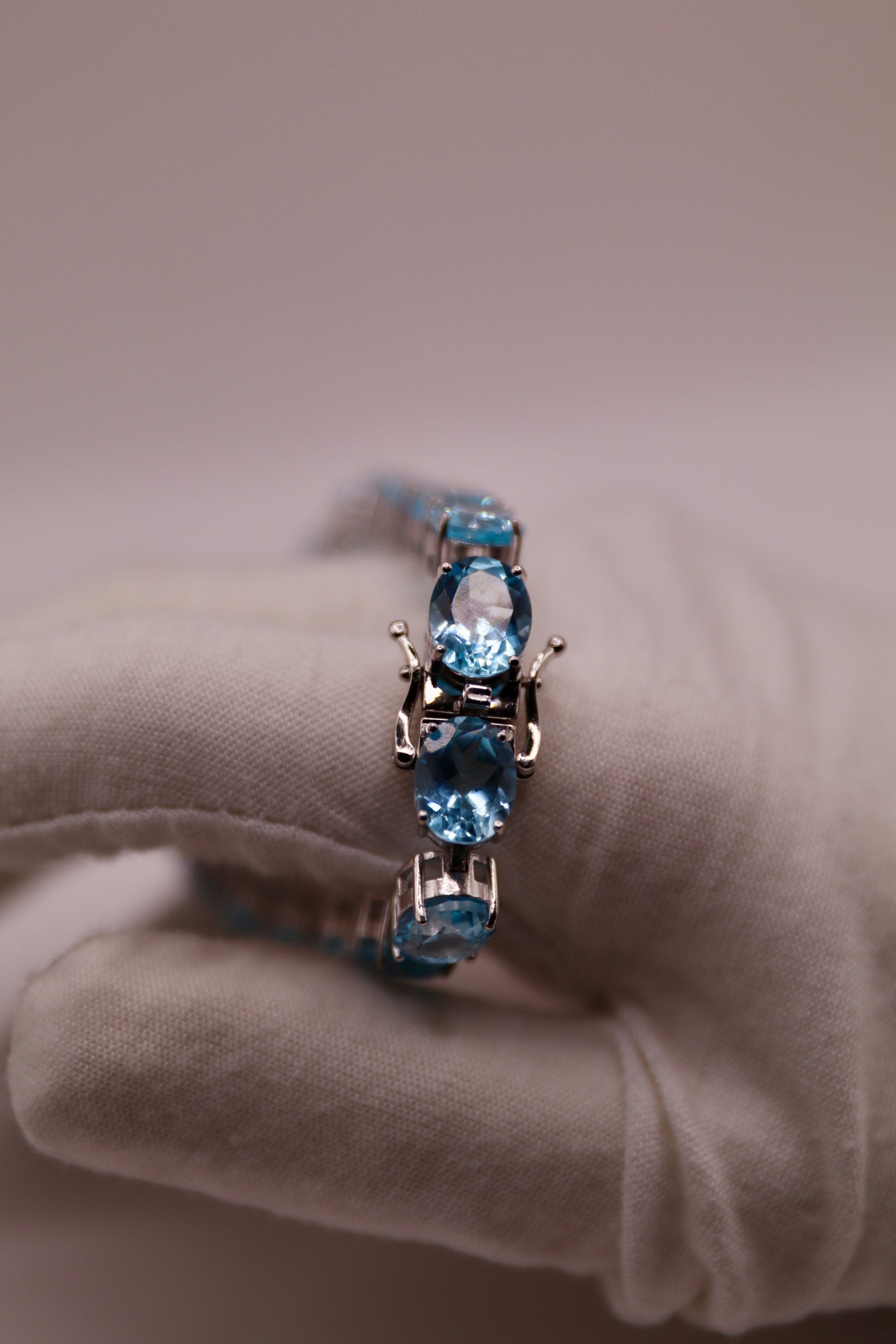Natural Blue Topaz Bracelet  – Image 3