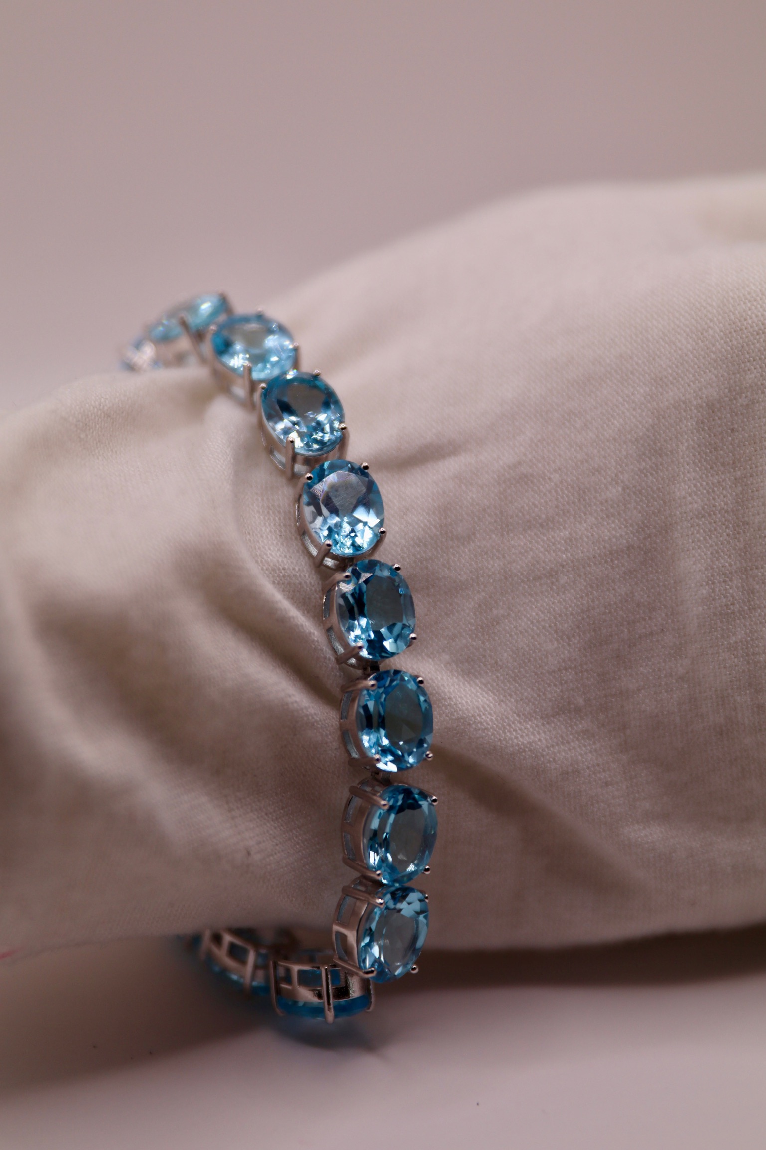 Natural Blue Topaz Bracelet  – Image 2