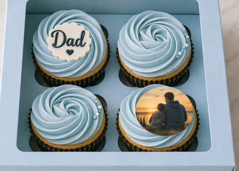 Personalised Father's Day Cupcakes - choose a Box size of 2 or 4 – Image 2