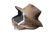Straw Hat Veil Combo – Beekeeping Hat with Elastic Hold Down & Chin Strap – Image 1