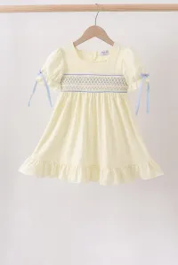Cream Smocked Ruffle Dress – Image 1