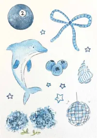 Blue Collection Print A5 – Image 1