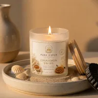 Cinnamon Swirl Natural Coconut Wax Candle – 8 oz / 227 g – Image 1