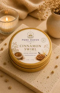 Cinnamon Swirl Natural Coconut Wax Tin Candle – 2 oz / 57 g – Image 1