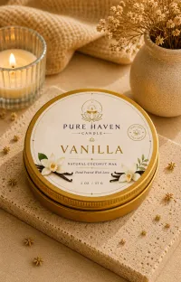 Vanilla Natural Coconut Wax Tin Candle – 2 oz / 57 g – Image 1