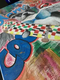 Origineel handgeschilderd schilderij – Pop Art Hond – Image 3