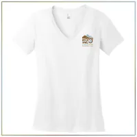 20th Anniversary District Women’s Perfect Weight® V-Neck Tee DM1170L – Image 4
