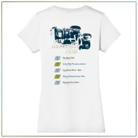 20th Anniversary District Women’s Perfect Weight® V-Neck Tee DM1170L – Bright White, Large