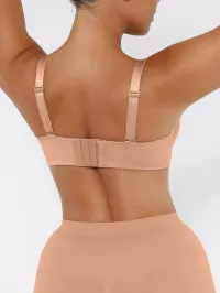 Strapless Non-Slip Underwire 1/2 Cup Bra.  – Creme, 42E/F 