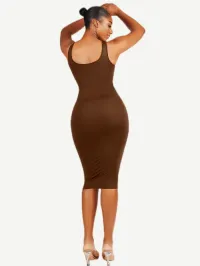 Phatkool Ultra-Sculpt Seamless Shaper Dress – Dark brown, XL/XXL