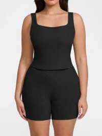 SoftFlow Ribbed Tank – Black,  L
