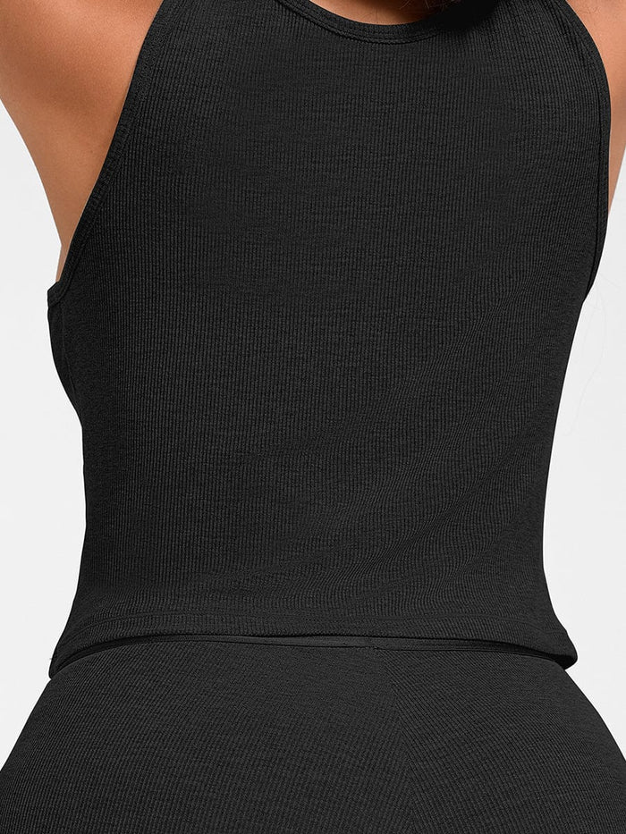 SoftFlow Ribbed Tank – Black, M