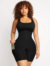 Sauna Romper with Pockets – Black, S