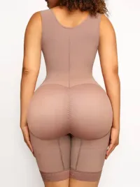 Post-Surgical Tummy Control Body Shaper with Chest Support – Nude, 4XL