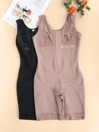 Post-Surgical Tummy Control Body Shaper with Chest Support – Nude, XXL