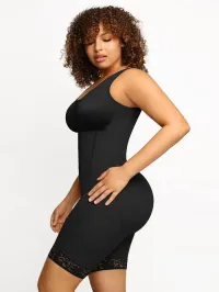 Post-Surgical Tummy Control Body Shaper with Chest Support – Black, 5XL