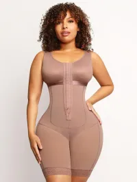 Post-Surgical Tummy Control Body Shaper with Chest Support – Nude, 5XL