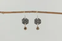 Sterling Silver Hexagon Druzy Earrings – Image 3