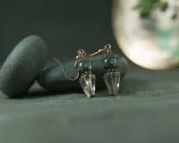 Buddha and Gold Pyramid Earrings – Image 2