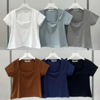 V02- เสื้อคอเหลี่ยม ทรงbaby tee – Image 2