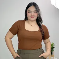 V02- เสื้อคอเหลี่ยม ทรงbaby tee – Image 7
