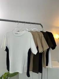 V07- เสื้อยืด แถบข้าง คอกลม – Image 9