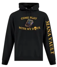 “Come Play With My Deck” Skull Hoodie – L, Black