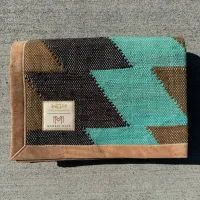 Original WEGeniusMinds Moment Mat – Teal Handwoven Meditation Mat with Cork Base – Image 5
