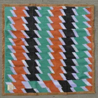 Original WEGeniusMinds Moment Mat - Orange Handwoven Meditation Mat with Cork Base – Image 1