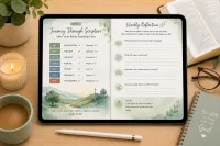 Journey Through Scripture | One-Year Bible Reading Plan & Weekly Reflection Journal | Printable Christian Bible Study Planner – Image 1
