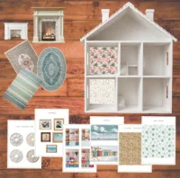 Coastal Botanical Hamptons Dollhouse Printable Interiors Bundle | 1:12 Scale Wallpaper, Flooring, Murals, Rugs & Miniature Home – Image 3