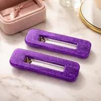 Shimmering Purple Hair Clip – Wide Rectangle
