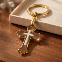 The Refined Spirit – Scalloped Edge, Gold Key Chain 