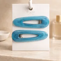 Blue Sparkle Hair Clips – Triangle 