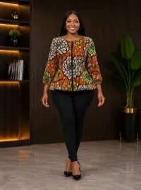 African Peplum Top – Medium