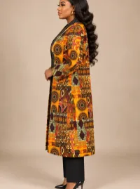 Jajex Heritage Beaded Ankara Longline Jacket – Image 2