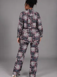 Jajex Abstract Patchwork Print Wide-Leg Two-Piece Set – Image 3