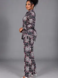 Jajex Abstract Patchwork Print Wide-Leg Two-Piece Set – Image 2