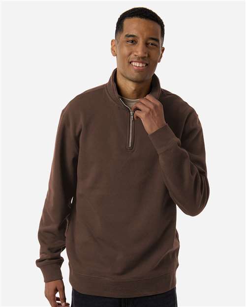 Midweight Quarter-Zip Pullover – Brown, XS