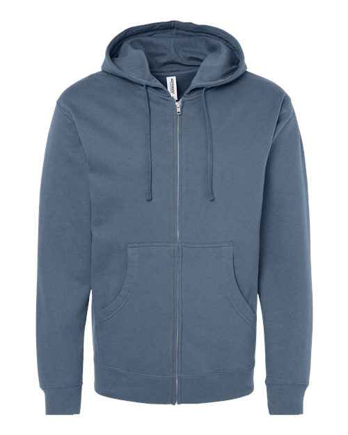 Midweight Full-Zip Hooded Sweatshirt – Storm Blue, XS