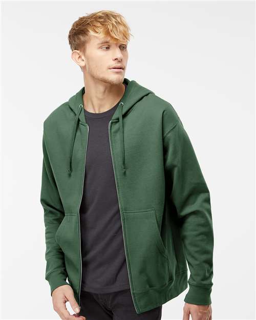 Midweight Full-Zip Hooded Sweatshirt – Alpine Green, XS