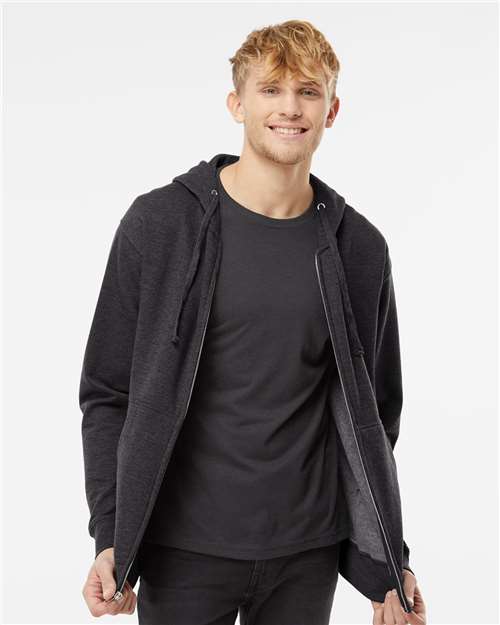 Midweight Full-Zip Hooded Sweatshirt – Charcoal heather, XS