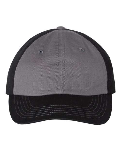 Bio-Washed Classic Dad Hat – Charcoal/Black, Adjustable