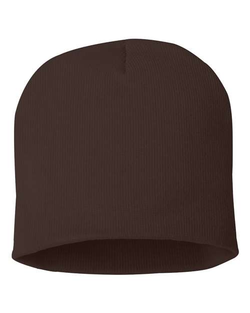 8" Beanie – Brown, One Size