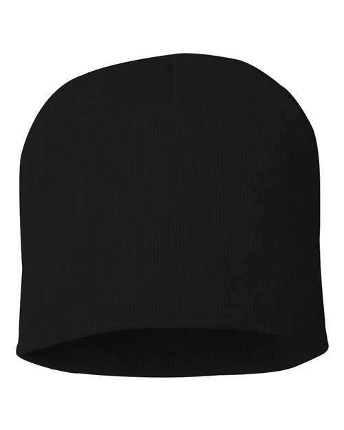 8" Beanie – Black, One Size
