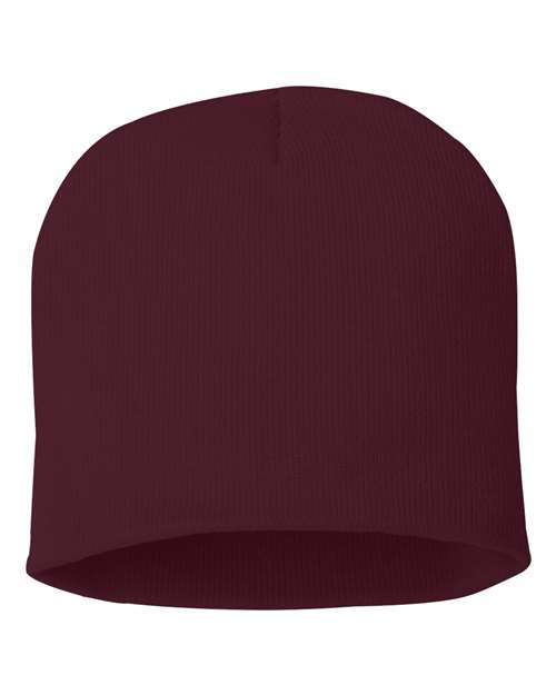 8" Beanie – Maroon, One Size