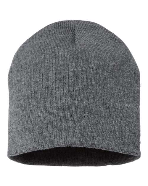 8" Beanie – Dark Heather Grey, One Size