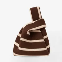 Mocha Stripe Handbag – Image 1