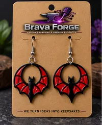 Earrings – Red & Black Bat
